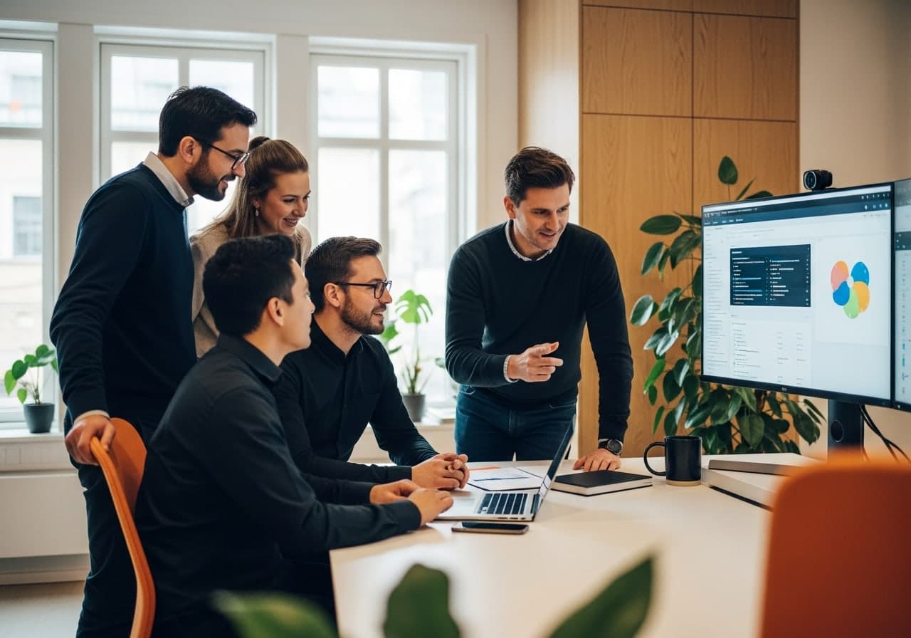 Vesster consultants reviewing an agent's output together